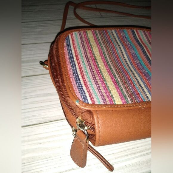 Claire's Women's Girl Mini Crossbody Bag Multicolor Stripes Design - Picture 5 of 9